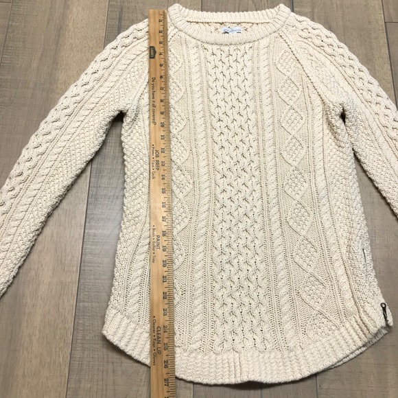 L.L. Bean Fisherman Sweater Tunic Womens Size XS Beige Signature Cotton Pullover - Picture 11 of 12